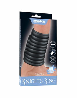 LoveToy - Wave Knights Ring - Vibrerende Penis Sleeve - &Oslash; 3,7 cm - Zwart