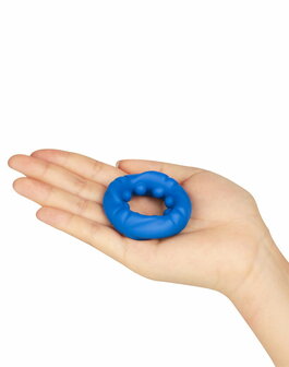 LoveToy - Pinnacle Pro - Ridge Bump Ball Stretcher Cockring - Blauw