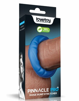 LoveToy - Pinnacle Pro - Ridge Bump Ball Stretcher Cockring - Blauw