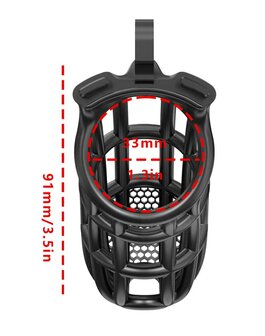 Rimba P-Cage - P-Cage PC06 - Kuisheidskooi - Peniskooi - Maat L - Zwart