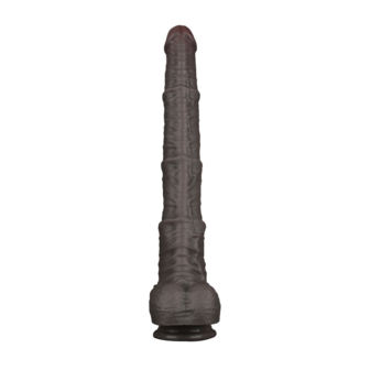 LoveToy - Nature Cock - Dubbellaags Buigbare Dildo met Aders - 40 cm - Bruin