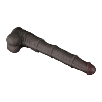 LoveToy - Nature Cock - Dubbellaags Buigbare Dildo met Aders - 40 cm - Bruin