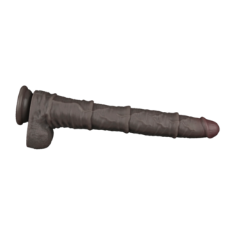 LoveToy - Nature Cock - Dubbellaags Buigbare Dildo met Aders - 40 cm - Bruin