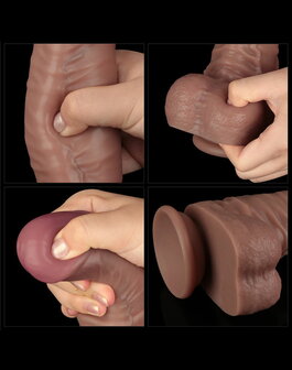LoveToy - Nature Cock - Dubbellaags Buigbare Dildo met Aders - 40 cm
