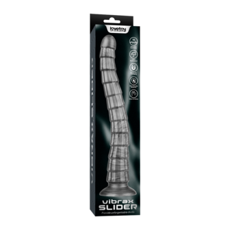Lovetoy - Vibrax Slider - Lange Vibrerende Anaal Dildo - 35 cm - Zilver
