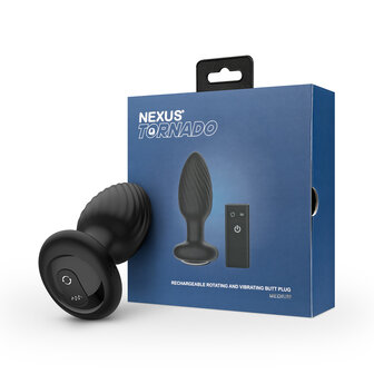 Nexus - Tornado - Vibrerende Buttplug - Zwart - Maat M