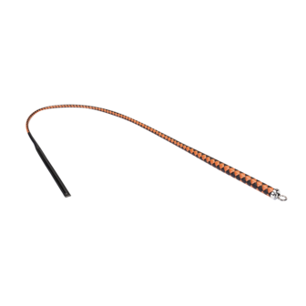 RISE - BDSM Zweep - Feather Slim Single Tail - Oranje/Zwart