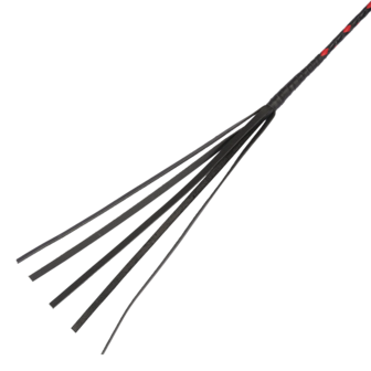 RISE - BDSM Zweep - Feather Single Tail - Zwart/Rood