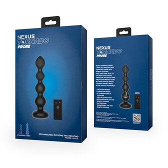 Nexus - Tornado - Roterende en Vibrerende Anaal Kralen - Maat L