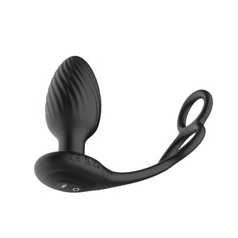 Nexus - Tornado - Vibrerende Buttplug met Cockring en Scrotumring