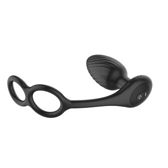 Nexus - Tornado - Vibrerende Buttplug met Cockring en Scrotumring