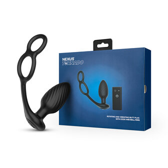 Nexus - Tornado - Vibrerende Buttplug met Cockring en Scrotumring
