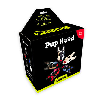 Brutus Vegan Puppy Hood - Zwart/Rood