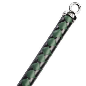 RISE - BDSM Zweep - Feather Slim Single Tail - Zwart/Groen