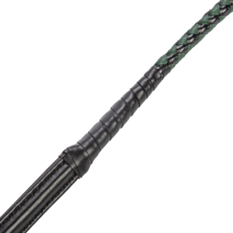 RISE - BDSM Zweep - Feather Slim Single Tail - Zwart/Groen