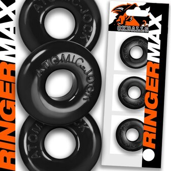 Oxballs - Ringer MAX - Cockring - 3 stuks - Zwart