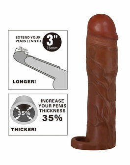 Pretty Love - Gerd - Cockring met verlengde Penis Sleeve - 75mm - Bruin