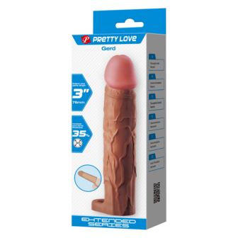 Pretty Love - Gerd - Cockring met verlengde Penis Sleeve - 75mm - Bruin