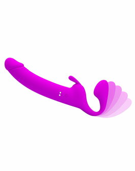 Pretty Love - Zanini - Vibrerende Strapless Strap-On - Paars