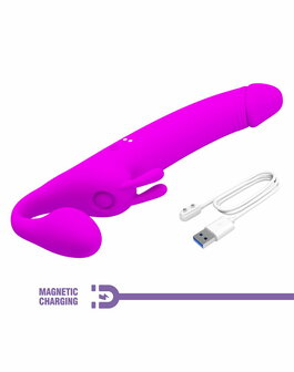 Pretty Love - Zanini - Vibrerende Strapless Strap-On - Paars