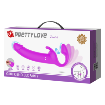Pretty Love - Zanini - Vibrerende Strapless Strap-On - Paars