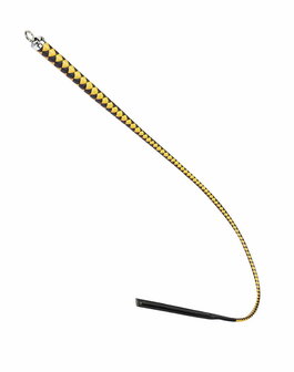 RISE - BDSM Zweep - Feather Wide Single Tail - Zwart/Goud