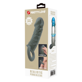 Pretty Love - Faylen - Realistische Penis Sleeve - Donkergrijs