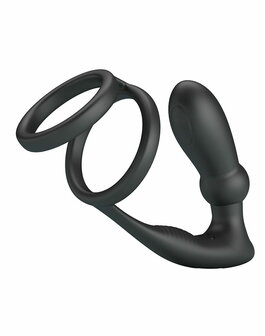 Pretty Love - Emoni - Cockring met Buttplug - Zwart