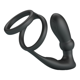 Pretty Love - Emoni - Cockring met Buttplug - Zwart