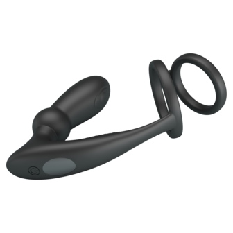 Pretty Love - Emoni - Cockring met Buttplug - Zwart