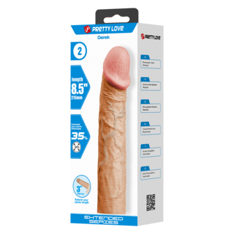 Pretty Love - Derek - Realistische Penis Sleeve - 215mm - Lichte Huidskleur