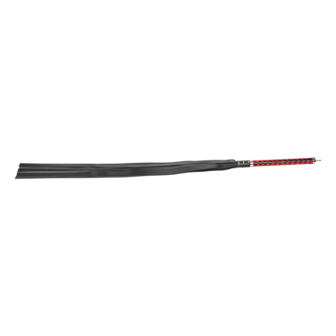 RISE - Lange Flogger met Zachte Strengen - Zwart/Rood