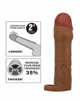Pretty Love - Hani - Verlengende Penis Sleeve met Cockring - 50mm - Bruin