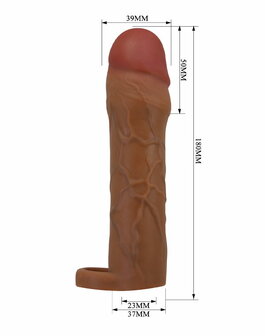 Pretty Love - Hani - Verlengende Penis Sleeve met Cockring - 50mm - Bruin