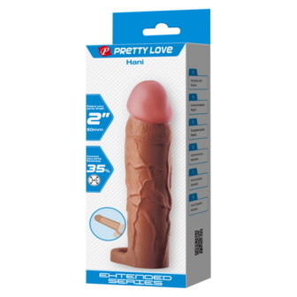 Pretty Love - Hani - Verlengende Penis Sleeve met Cockring - 50mm - Bruin