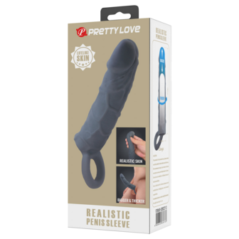 Pretty Love - Laige - Realistische Penis Sleeve - Donkergrijs