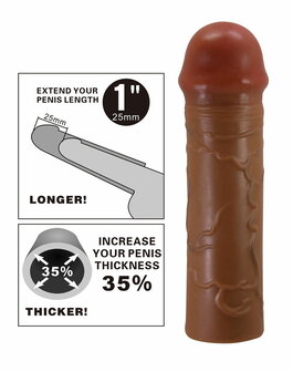 Pretty Love - Nile - Verlengende Penis Sleeve - 25mm - Bruin