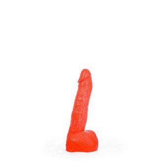 All Red - Dildo Met Scrotum - 22 x 4,5 cm - Rood