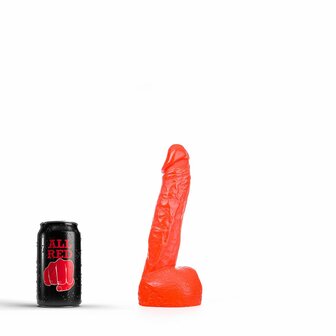 All Red - Dildo Met Scrotum - 22 x 4,5 cm - Rood