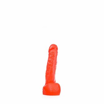 All Red - Dildo Met Scrotum - 22 x 4,5 cm - Rood