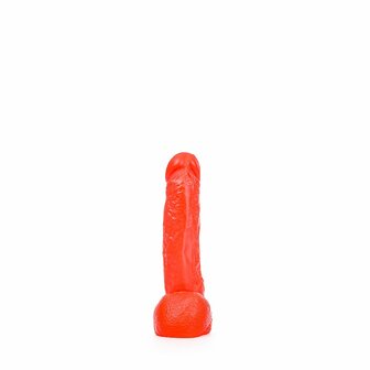 All Red - Dildo Met Scrotum - 22 x 4,5 cm - Rood
