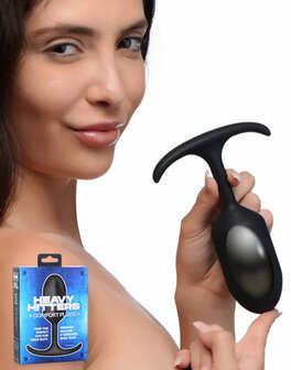 Heavy Hitters - Siliconen Buttplug met Metalen Gewicht - Maat L