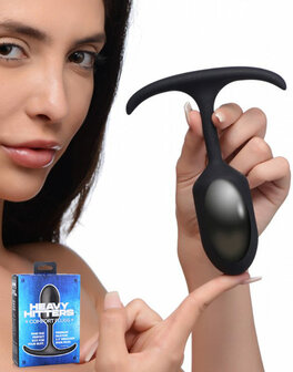 Heavy Hitters - Siliconen Buttplug met Metalen Gewicht - Maat M