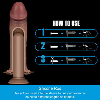 LoveToy - Ingen - Holle Strap-on met Siliconen Staaf &ndash; 25 cm - Lichte Huidskleur - Maat XS/S/M