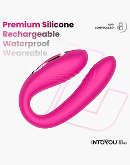 IY - Couty - Koppelvibrator met 360&deg; Oscillatie en App-bediening &ndash; Roze