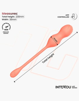 IY - Kyra - App Bediende Bekkenbodemtrainer Vaginaballetjes  met Vibratie &ndash; Oranje