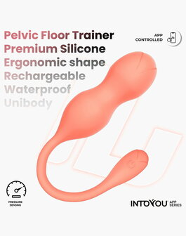 IY - Kyra - App Bediende Bekkenbodemtrainer Vaginaballetjes  met Vibratie &ndash; Oranje