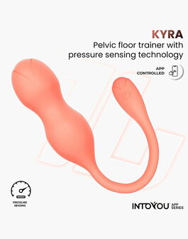 IY - Kyra - App Bediende Bekkenbodemtrainer Vaginaballetjes  met Vibratie &ndash; Oranje