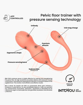 IY - Kyra - App Bediende Bekkenbodemtrainer Vaginaballetjes  met Vibratie &ndash; Oranje