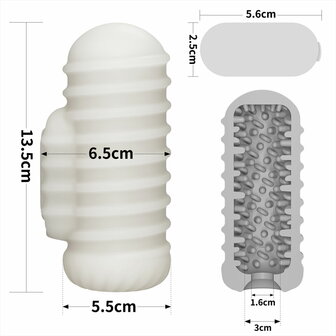 LoveToy - Knights Ring - Vibrerende Dual Purpose Sleeve - Golvend - Wit